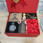 بوكس هدية للرجال جزدان وعطر وساعة ومسبحة